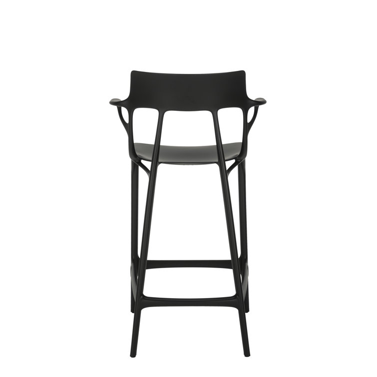 Eco-Friendly A.I. Black Recycled Material Counter Stool
