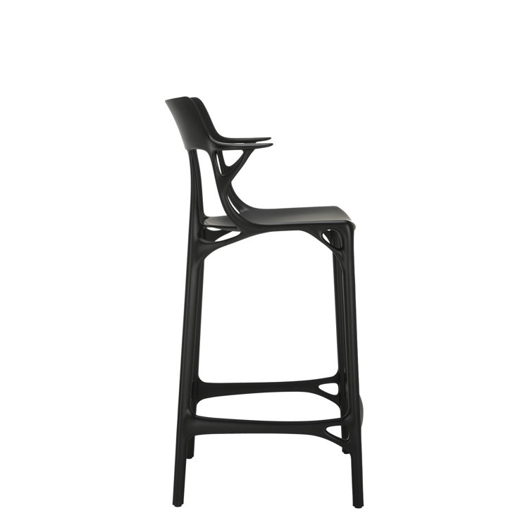Eco-Friendly A.I. Black Recycled Material Counter Stool
