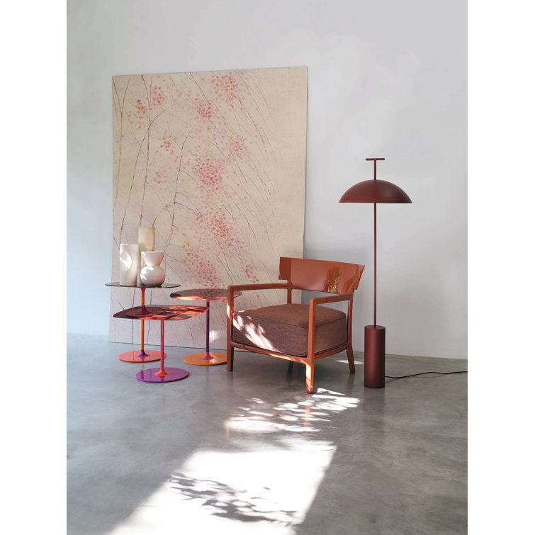 Thierry Gray Square Petite Metal & Glass Table by Piero Lissoni