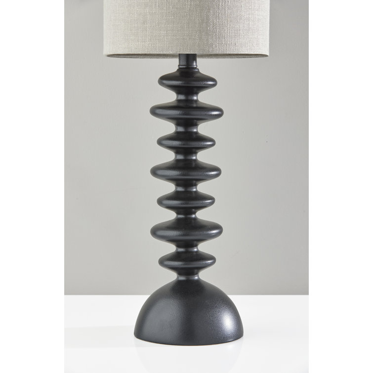 Jamie Black Matte Buffet Lamp with Taupe Drum Shade