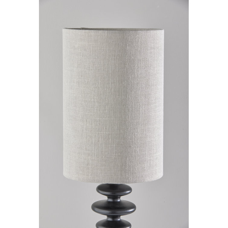 Jamie Black Matte Buffet Lamp with Taupe Drum Shade