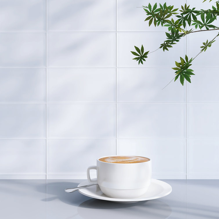 White Glass Mosaic Subway Tile for Kitchen and Bathroom