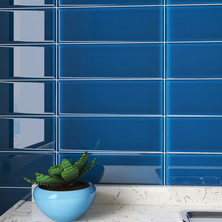 Turquoise Blue Glass Mosaic Subway Tile for Kitchen and Bathroom