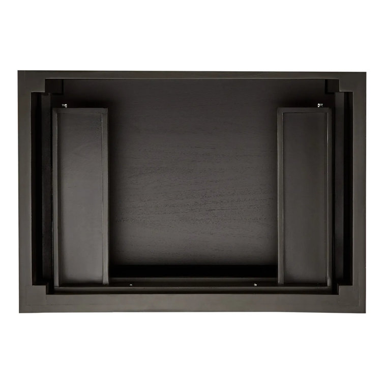 30" Charcoal Black Single Bathroom Vanity with Feathered White Quartz Top