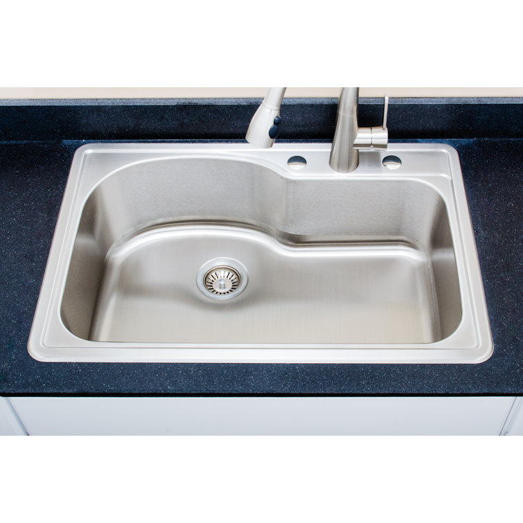 33'' Matte Stainless Steel Drop-In Single Bowl Kitchen Sink