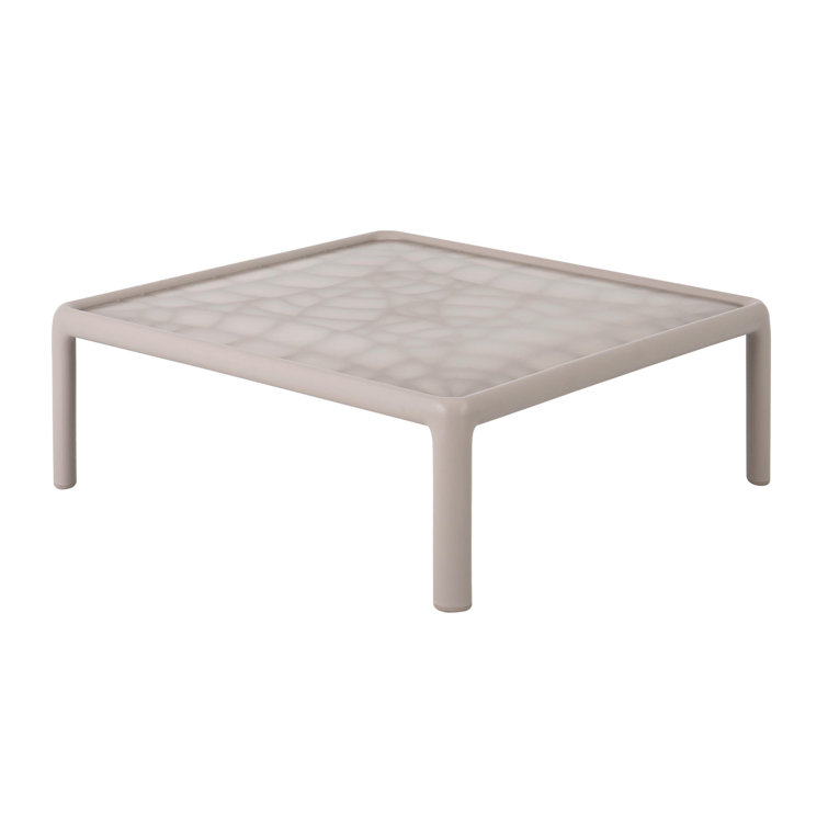 Gray Resin Square Outdoor Coffee Table