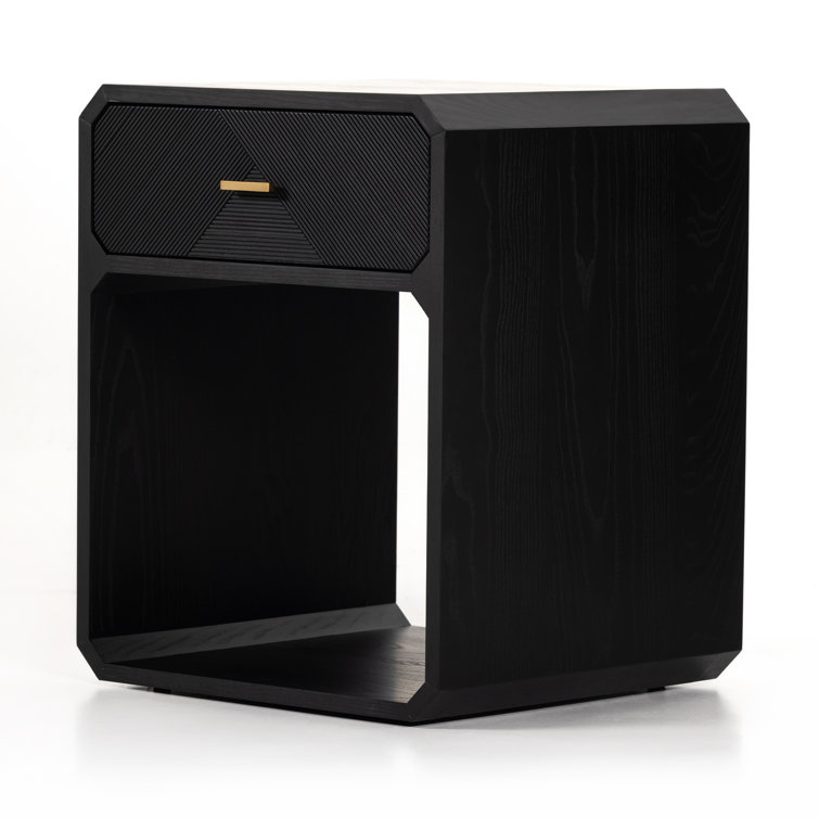 Caspian Contemporary 20.5'' Black Ash 1-Drawer Nightstand