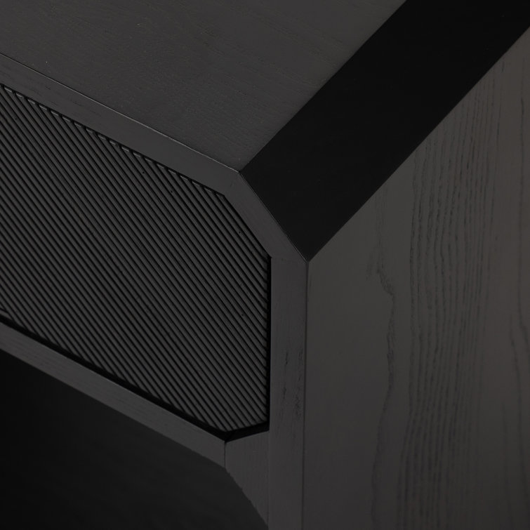 Caspian Contemporary 20.5'' Black Ash 1-Drawer Nightstand