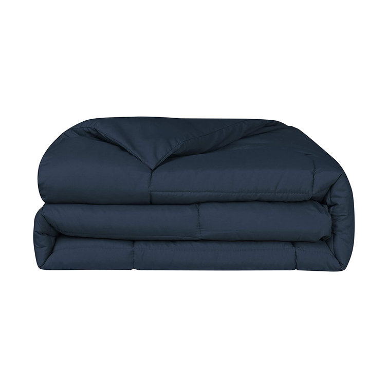 Navy Twin Microfiber Down Alternative Comforter Set