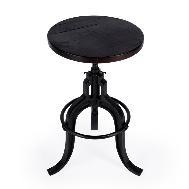 Industrial Dark Brown Adjustable Iron Bar Stool