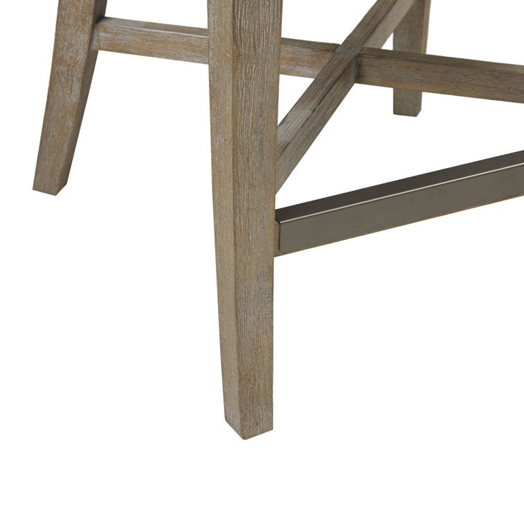 Navy Upholstered Swivel Counter Stool with Wood Frame