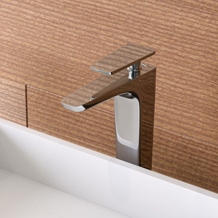 Polished Chrome Tall Single-Hole Bathroom Faucet