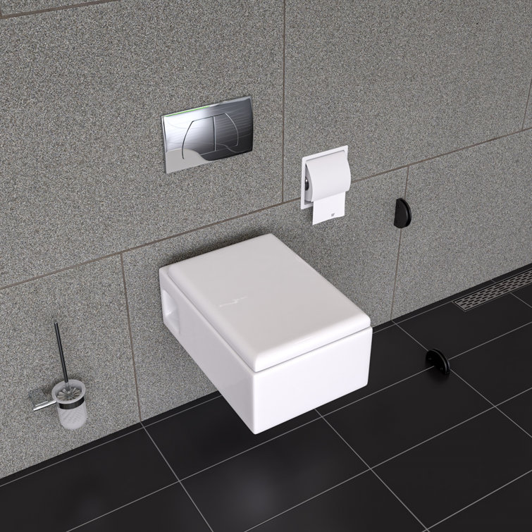 Matte White Stainless Steel Recessed Toilet Paper Holder with Cover