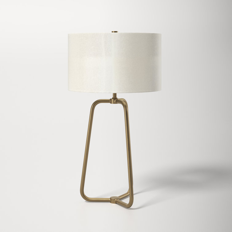 Marduk 25.5" White Linen Shade Tripod Table Lamp