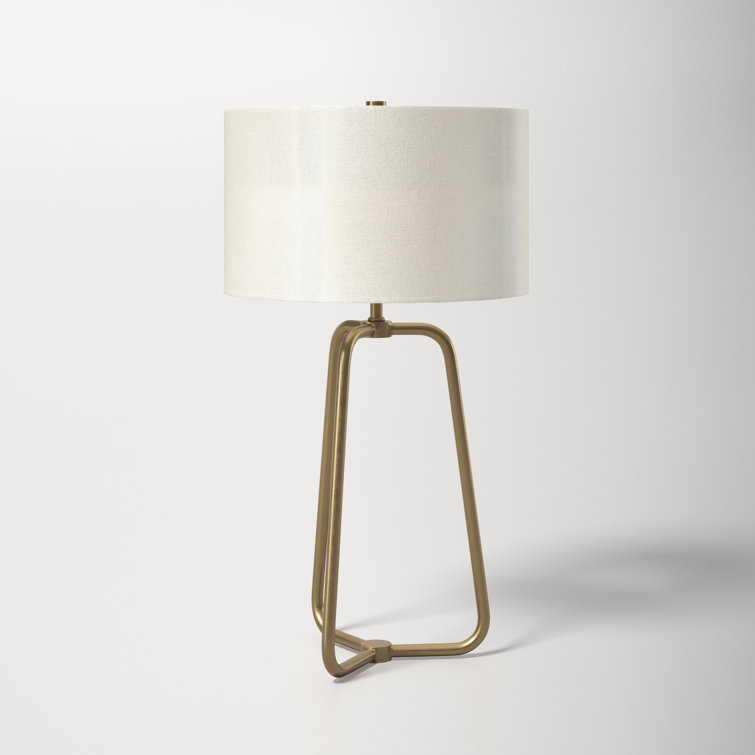 Marduk 25.5" White Linen Shade Tripod Table Lamp