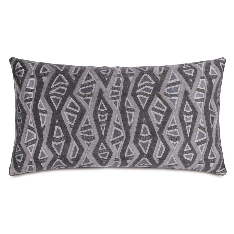 Noah Geometric King Sham in Gray and Black Cotton