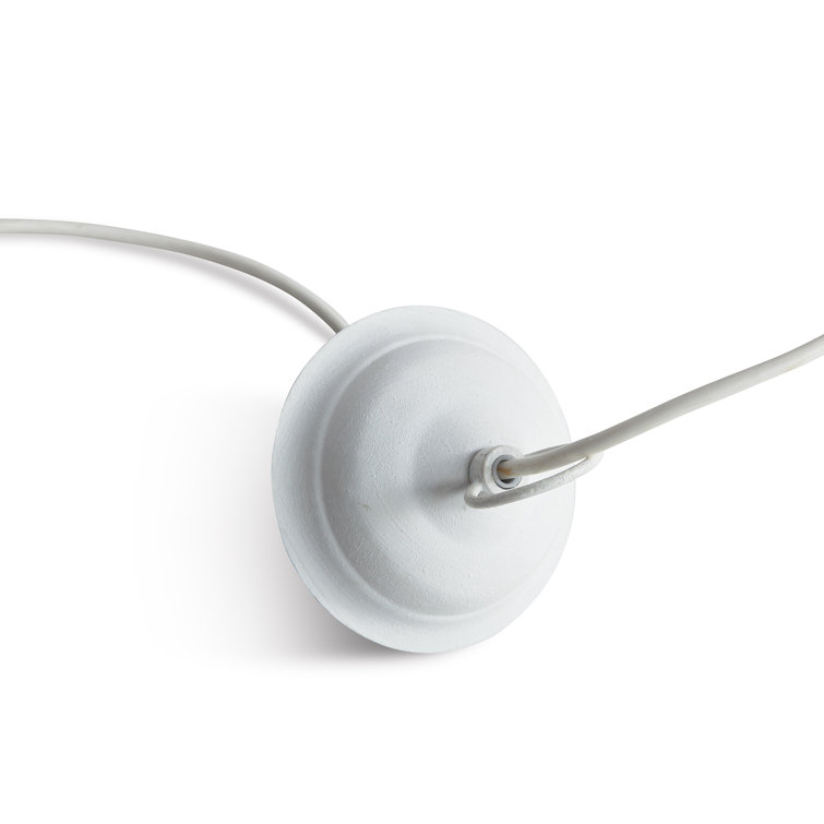 Claudette White and Gold 38" Dome Pendant Light