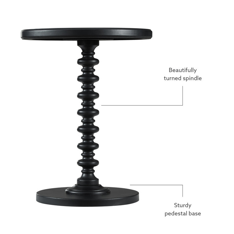 Fiama Black Solid Wood Round End Table