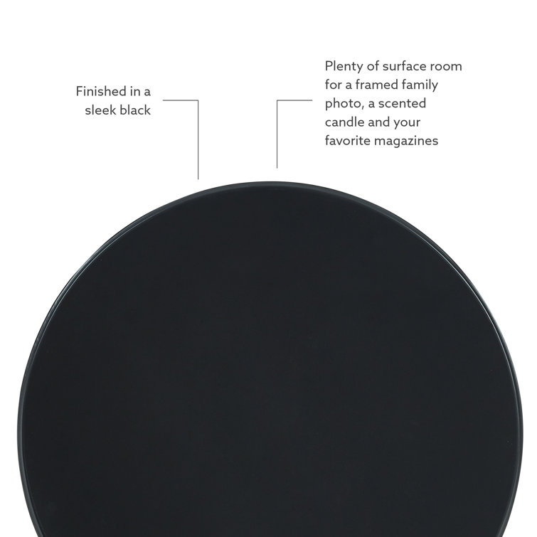 Fiama Black Solid Wood Round End Table