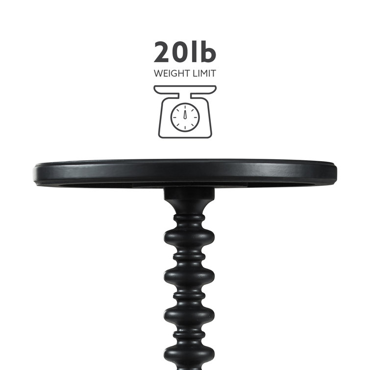 Fiama Black Solid Wood Round End Table