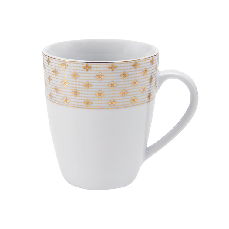 Modern Petals White and Gold Porcelain Dinnerware Set, Service for 8