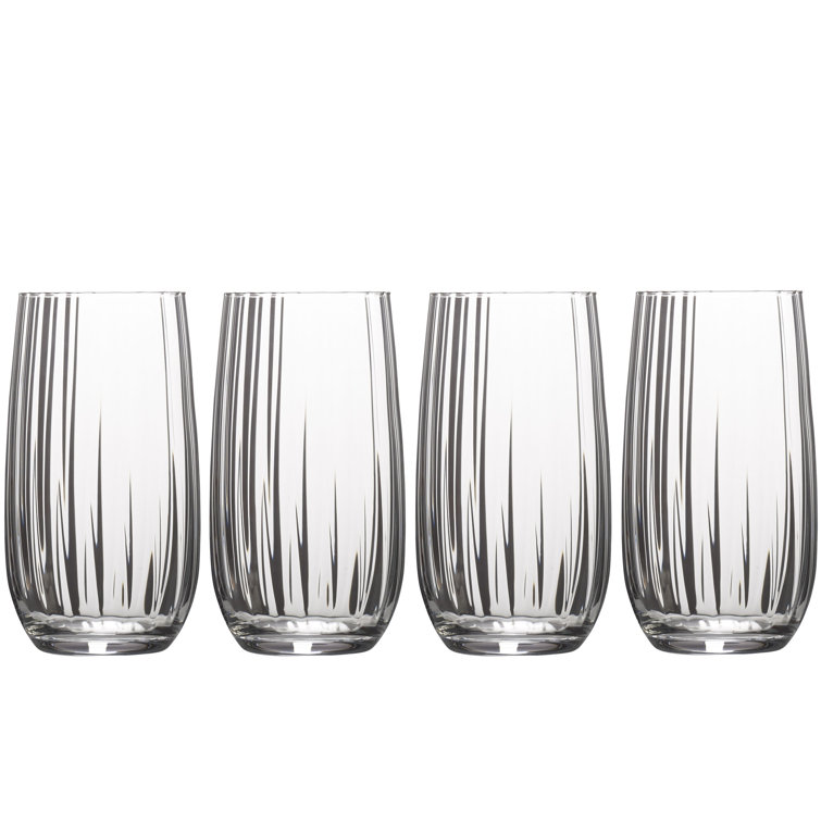 Gail Optic Clear Crystal Highball Glasses Set of 4