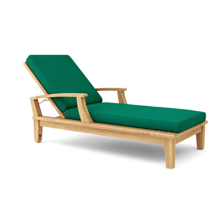 Brianna Outdoor Teak Chaise Lounge Set with Cushions