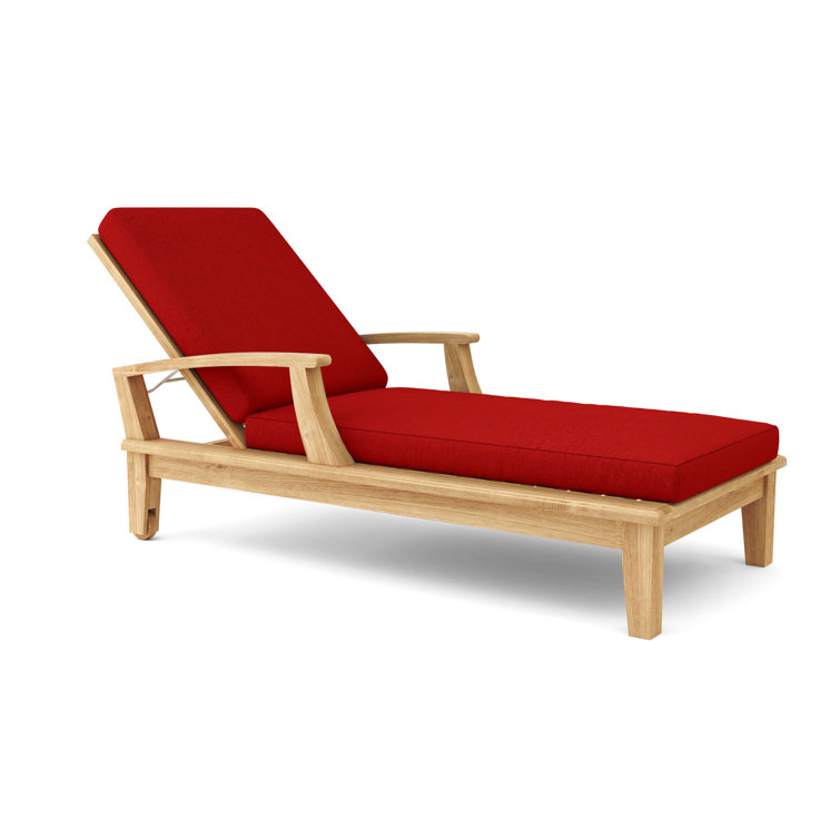 Brianna Outdoor Teak Chaise Lounge Set with Cushions