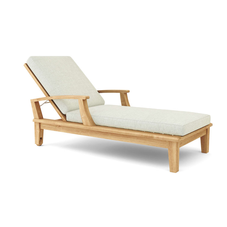 Brianna Outdoor Teak Chaise Lounge Set with Cushions