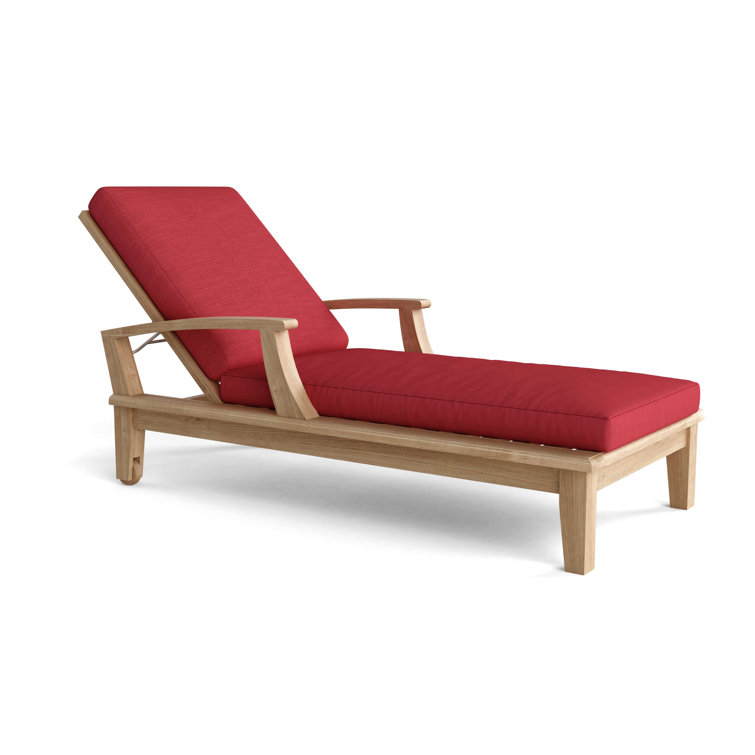 Brianna Outdoor Teak Chaise Lounge Set with Cushions