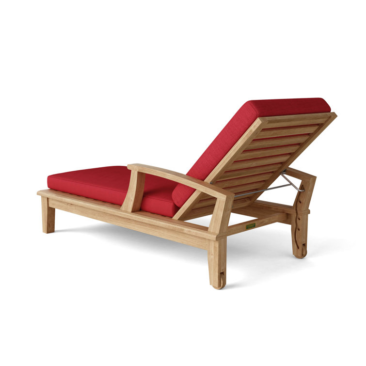 Brianna Outdoor Teak Chaise Lounge Set with Cushions