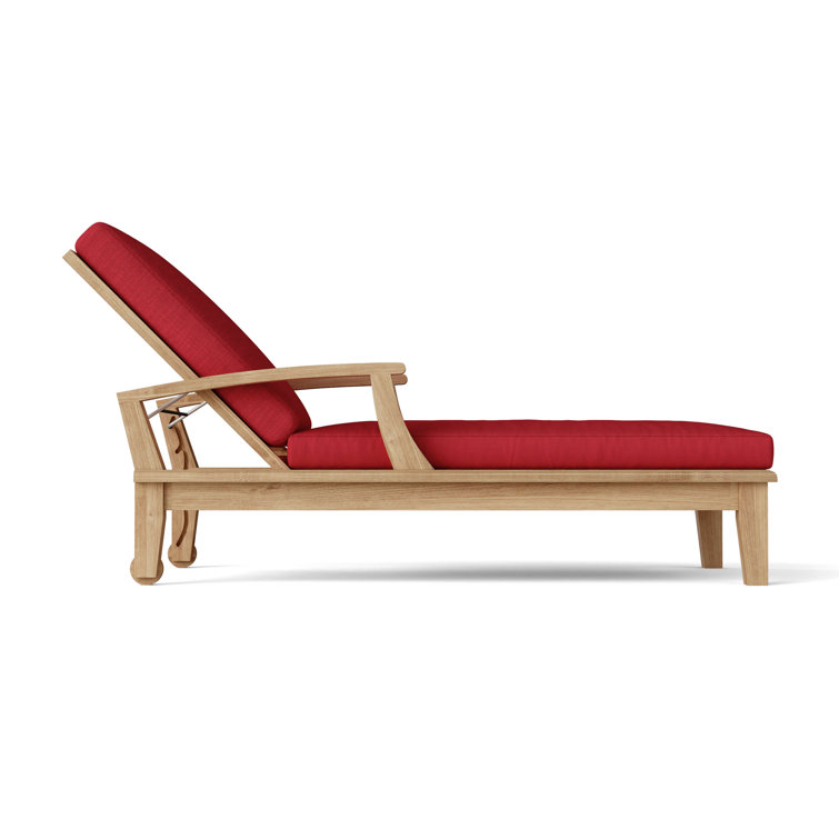 Brianna Outdoor Teak Chaise Lounge Set with Cushions