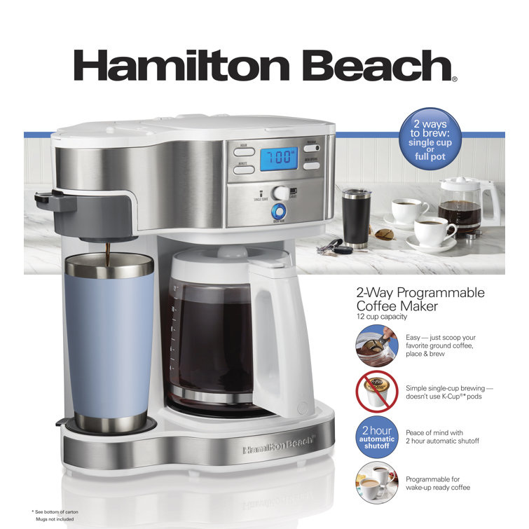 Hamilton Beach 12-Cup White and Stainless Steel Programmable Coffee Maker