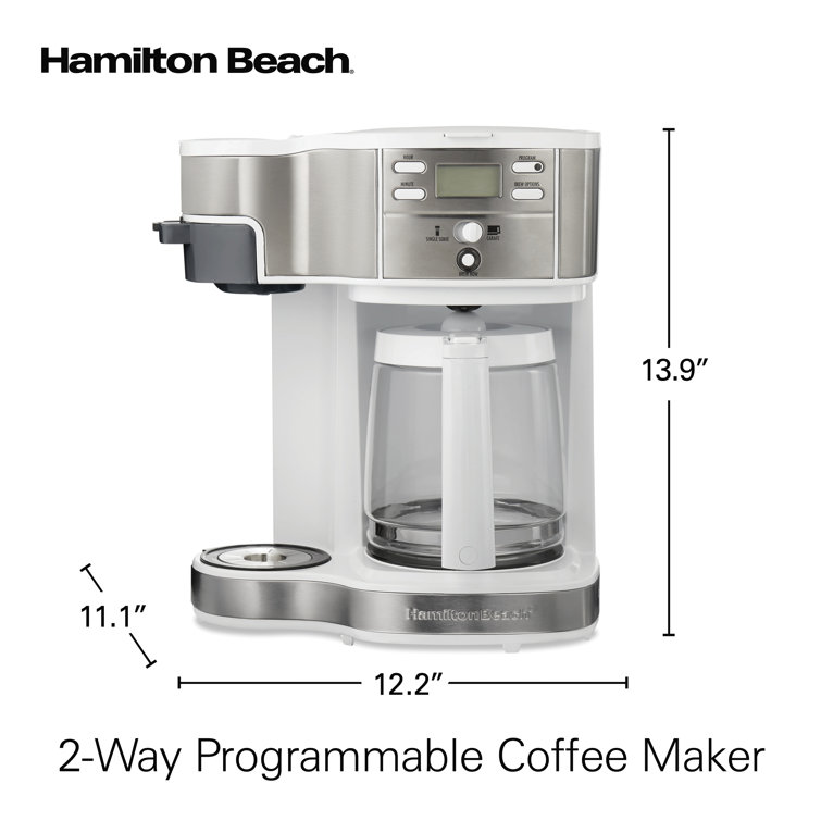 Hamilton Beach 12-Cup White and Stainless Steel Programmable Coffee Maker