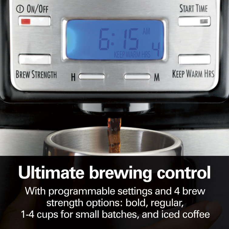 Hamilton Beach Black Stainless Steel 12-Cup Programmable Coffee Maker