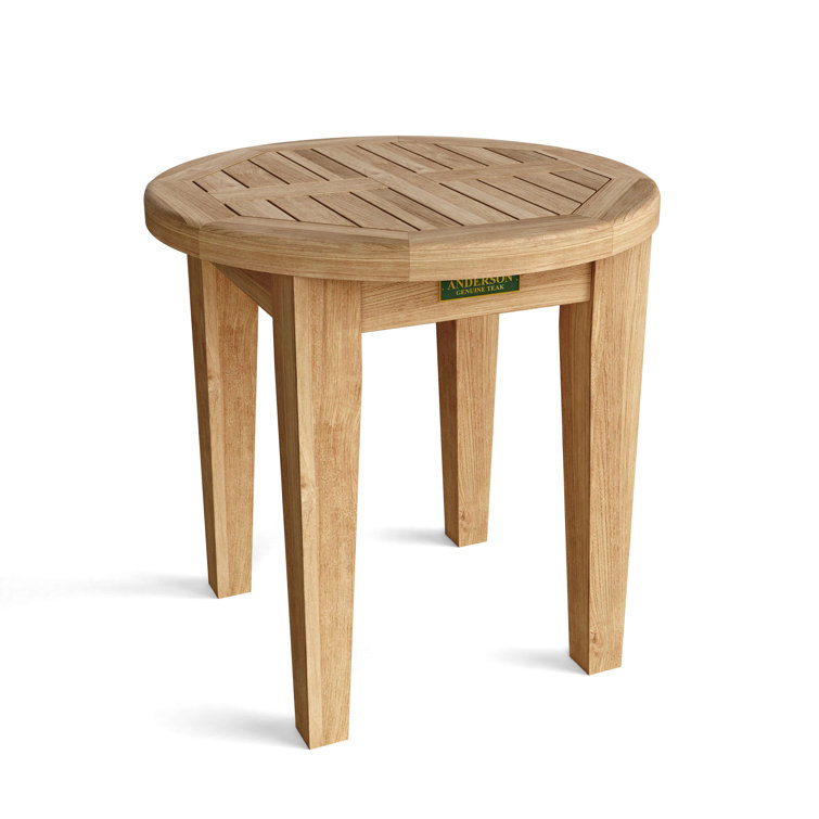 Brianna 20'' Natural Teak Outdoor Round Side Table