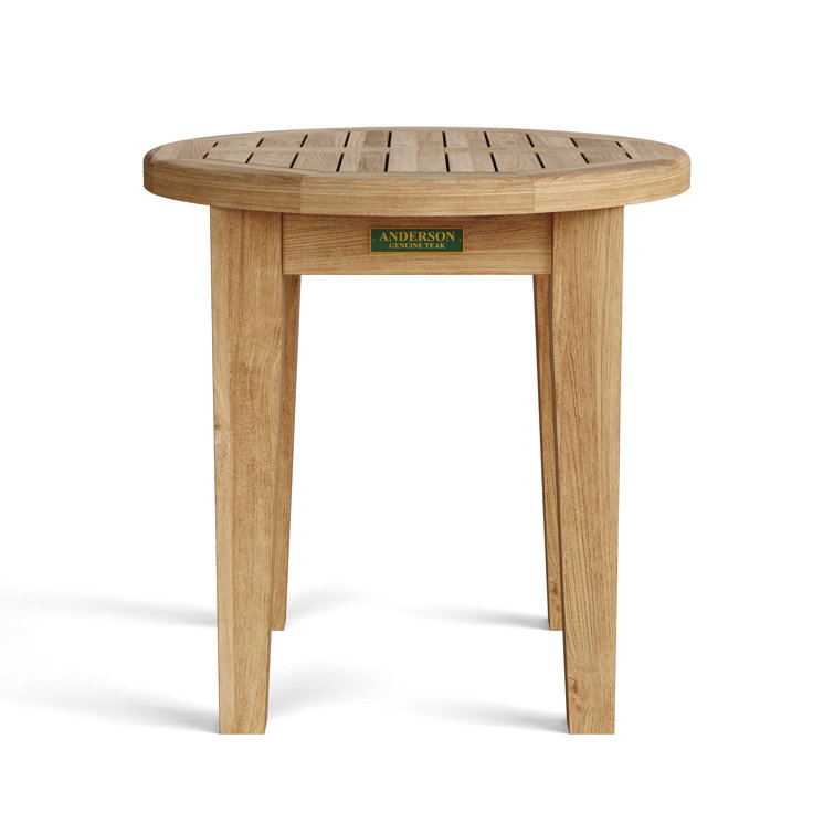 Brianna 20'' Natural Teak Outdoor Round Side Table