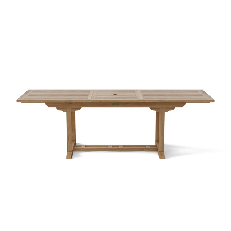 Natural Teak 8-Person Outdoor Dining Set with Stackable Chairs
