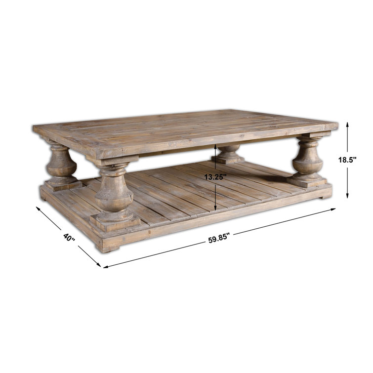 Stratford Gray and Brown Reclaimed Wood Rectangular Coffee Table