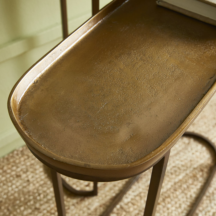 Cato Antique Brass 33.25'' Metal Console Table Set