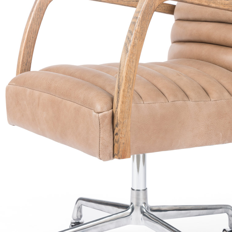 Palermo Light Brown Top-Grain Leather Swivel Executive Chair
