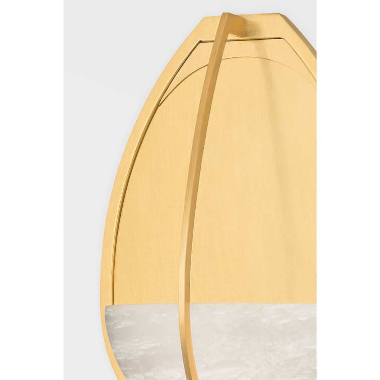 Aged Brass Oval LED Wall Sconce with Integrated Light