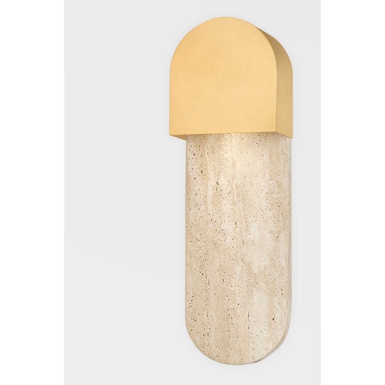 Elegant Aged Brass Dimmable Wall Sconce with Gold Accents