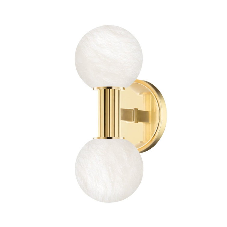 Aged Brass Dual Globe LED Wall Sconce