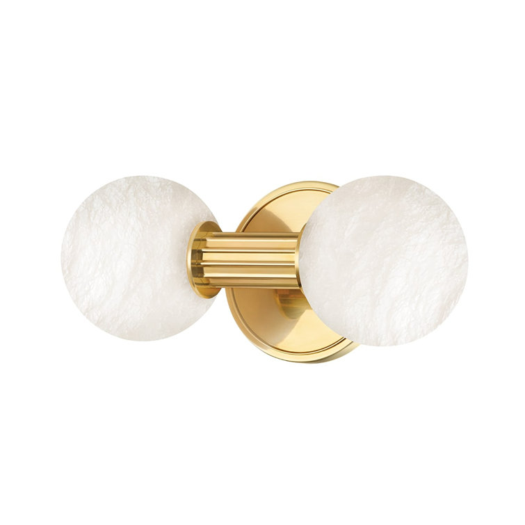 Aged Brass Dual Globe LED Wall Sconce