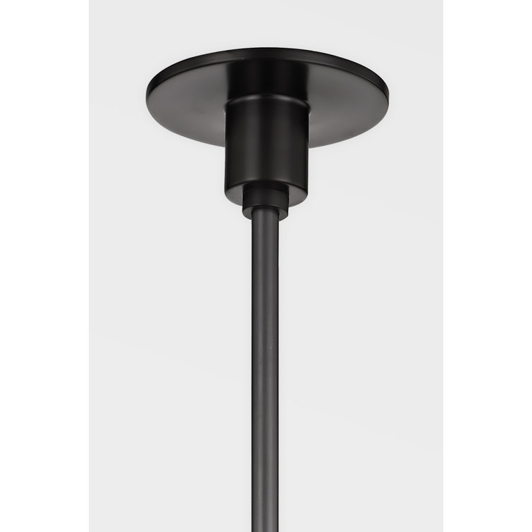 Black Brass and Clear Glass Globe Pendant Light