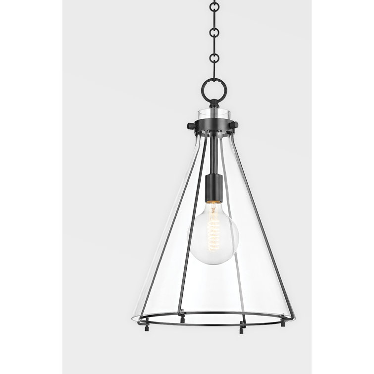 Eldridge Old Bronze Conical Glass Pendant Light