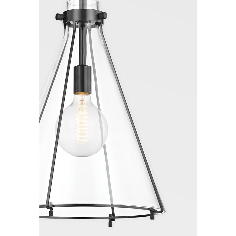 Eldridge Old Bronze Conical Glass Pendant Light