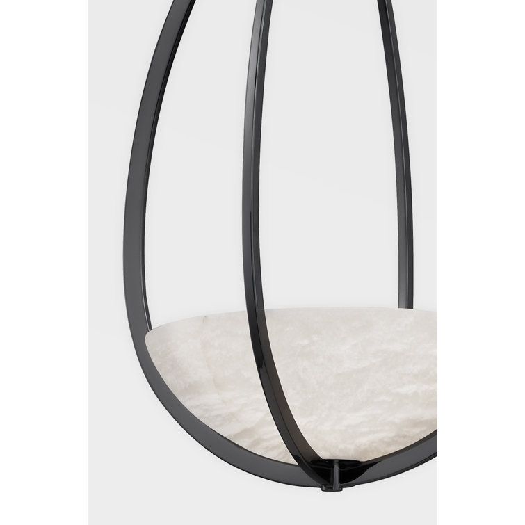 Lloyd Black Nickel and White Glass LED Pendant Light 22.25"H
