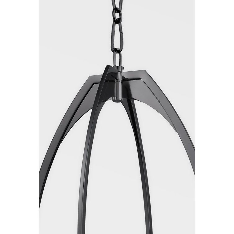 Lloyd Black Nickel and White Glass LED Pendant Light 22.25"H